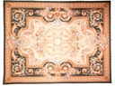 Tapiz Aubusson de lujo convertido en alfombra. Diseño floral clásico. Hecho a mano. Añade elegancia a cualquier habitación.