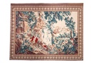 Tapiz Aubusson de lujo. Diseño floral clásico. Hecho a mano. Añade elegancia a cualquier habitación.