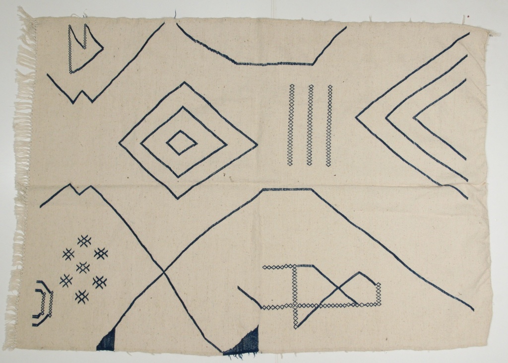 Kilim Bereber geometrías azules - 178x127cm
