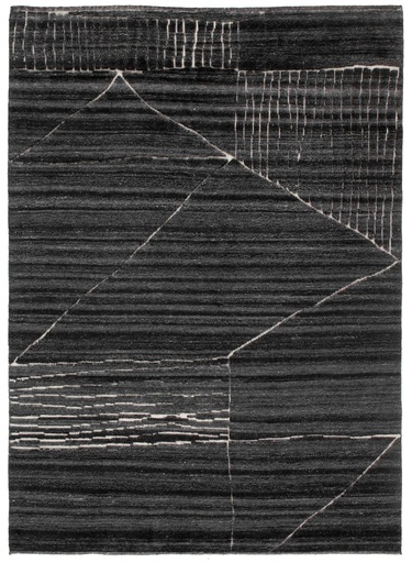Alfombra artesanal estilo tribal - Landscape black Fields