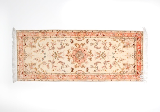 Alfombra clásica oriental Tabriz - lana y seda - 206x84cm