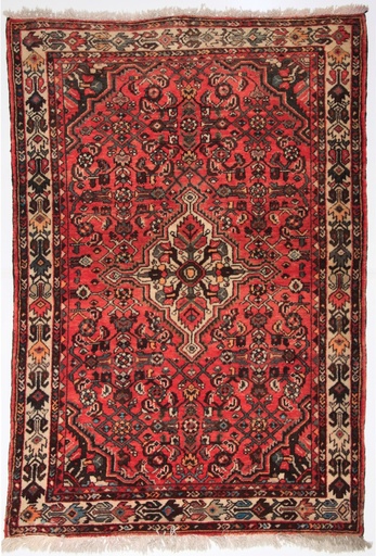 [204040] Alfombra clásica oriental Hosseinabad Usada - 157x112cm
