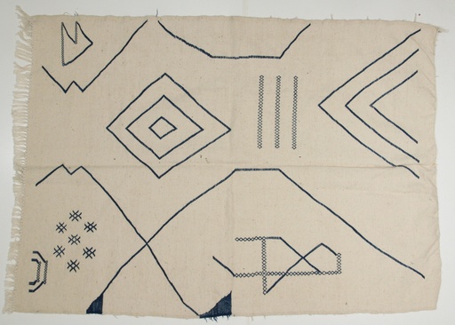 Kilim Bereber geometrías azules - 178x127cm